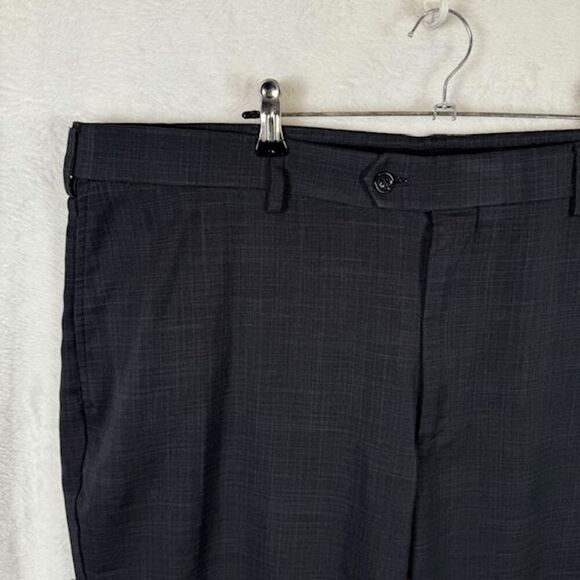 Savane Men's Dress Pants Charcoal Stretch Comfort Trousers Suit Pants Size 40x30 - Picture 2 of 13